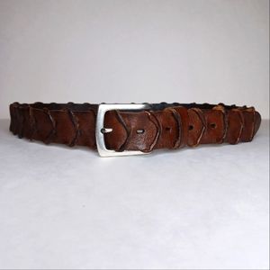 John Varvatos Textured Design Leather Belt